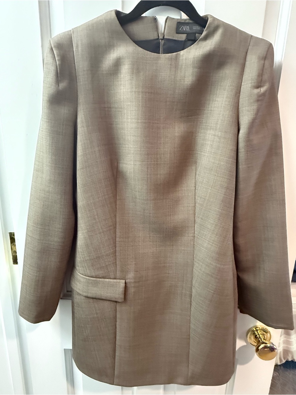 Zara Mini Dress in Light Taupe